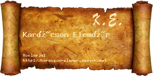 Karácson Elemér névjegykártya